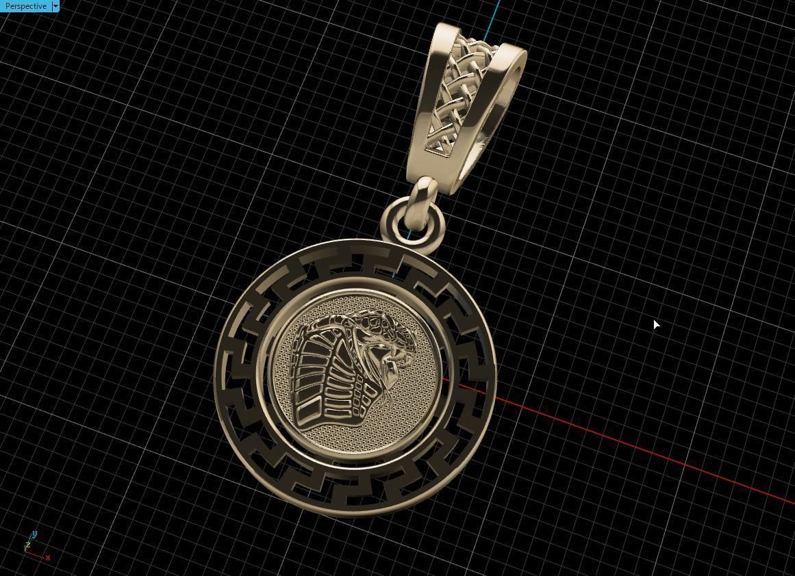 snake pendant Free 3D print model_10