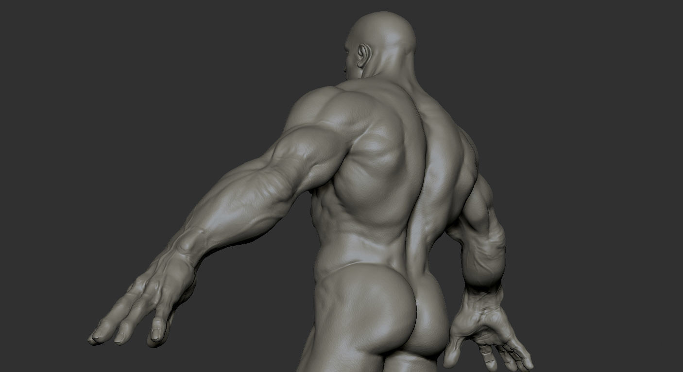 Human muscular man character 3D model_3