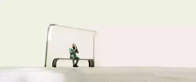 Bus Stop Low-poly 3D model