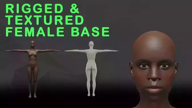 Textured and Rigged Female Base Model