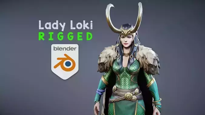 Lady Loki rigged 3D model