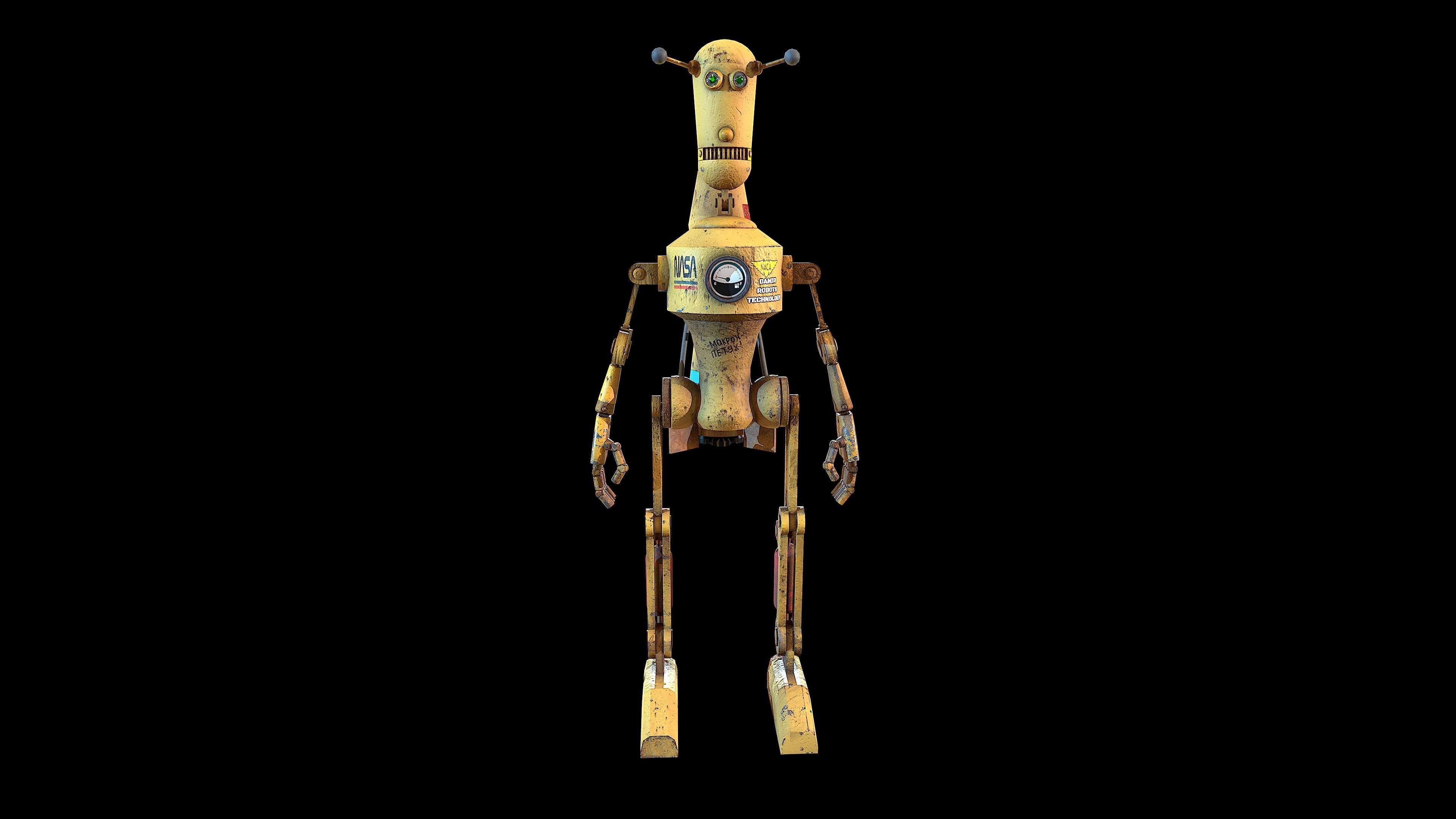 Robot toy rocket from movie star wars Low-poly 3D model_9