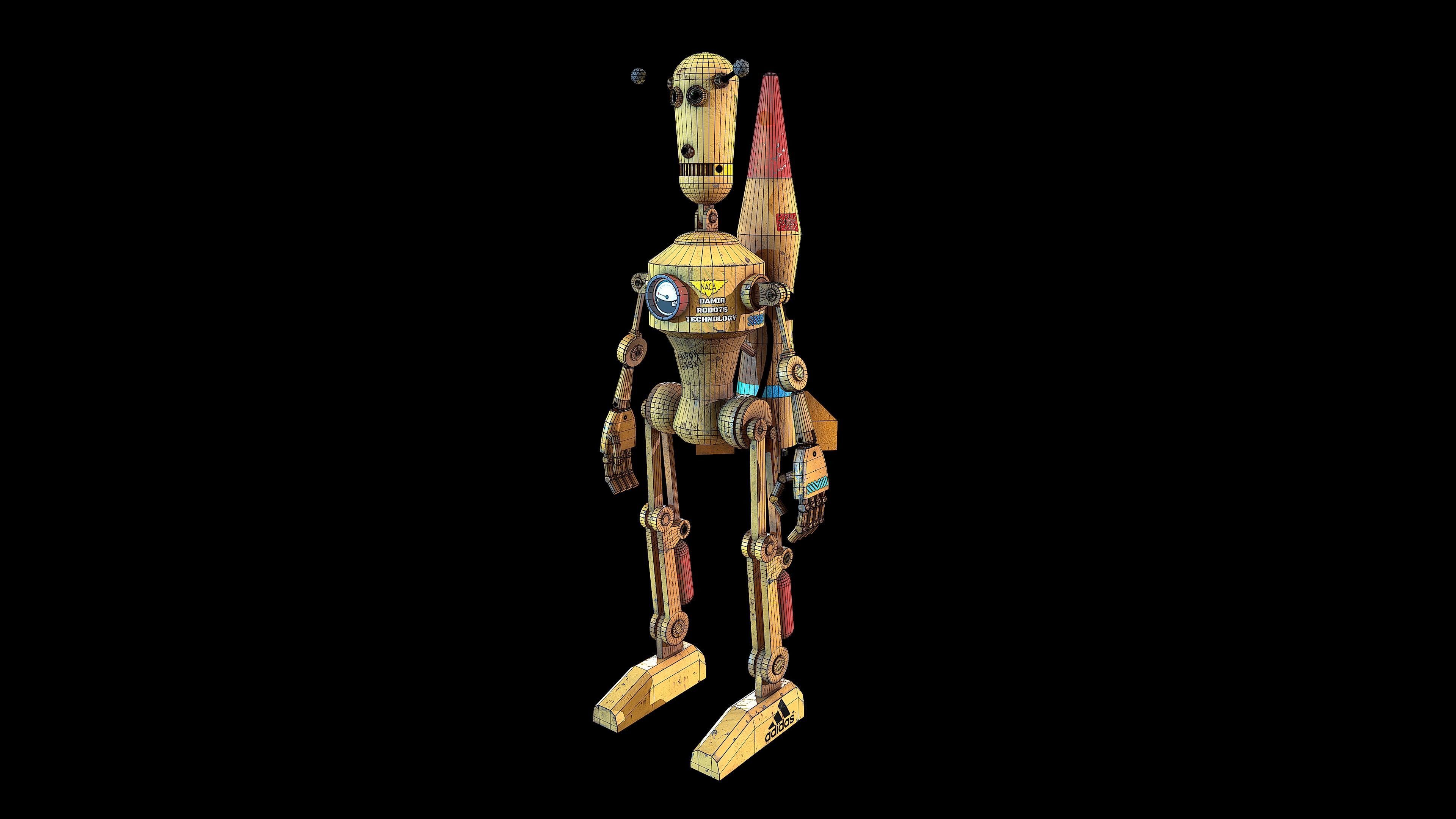 Robot toy rocket from movie star wars Low-poly 3D model_1