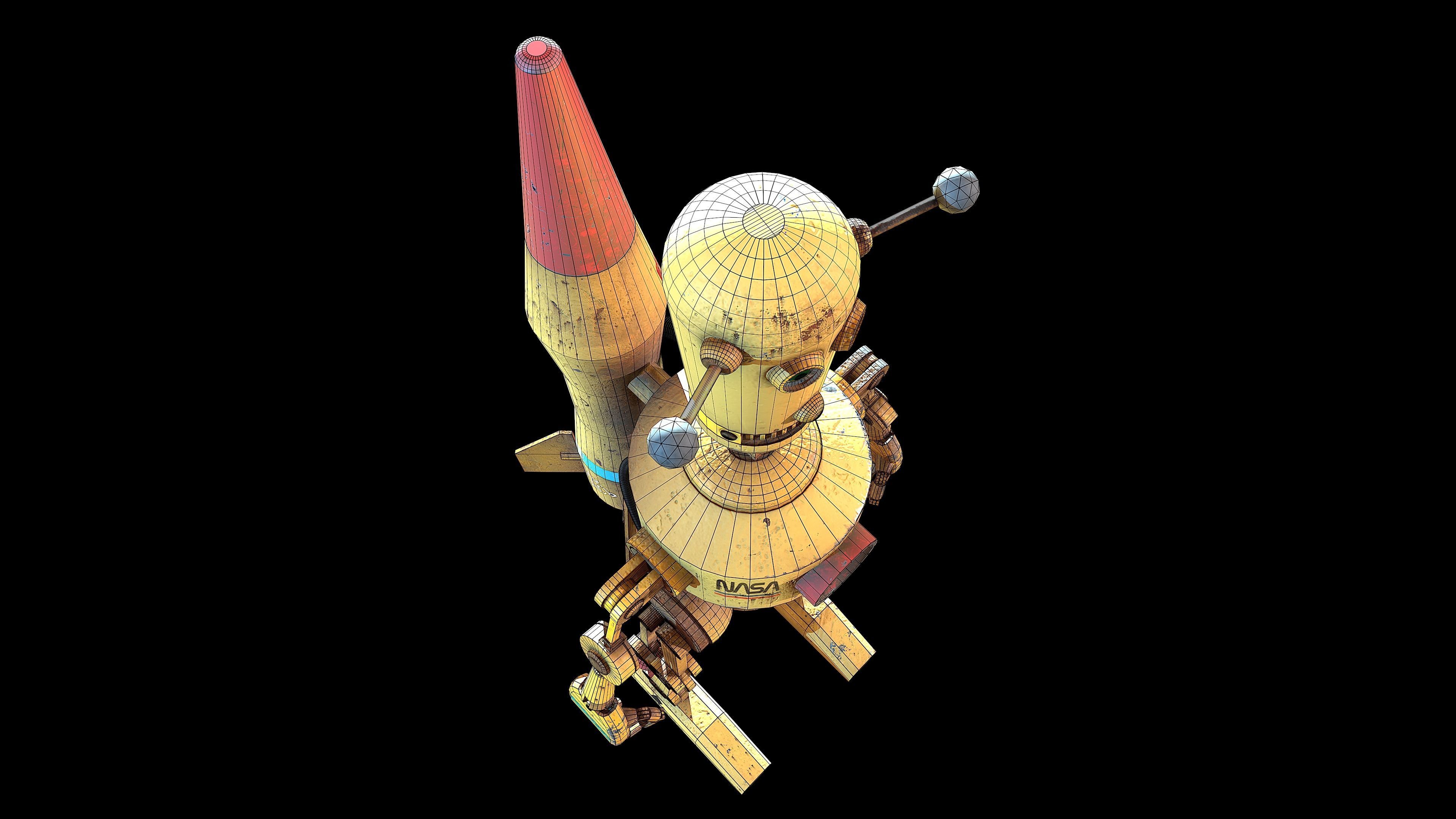 Robot toy rocket from movie star wars Low-poly 3D model_4