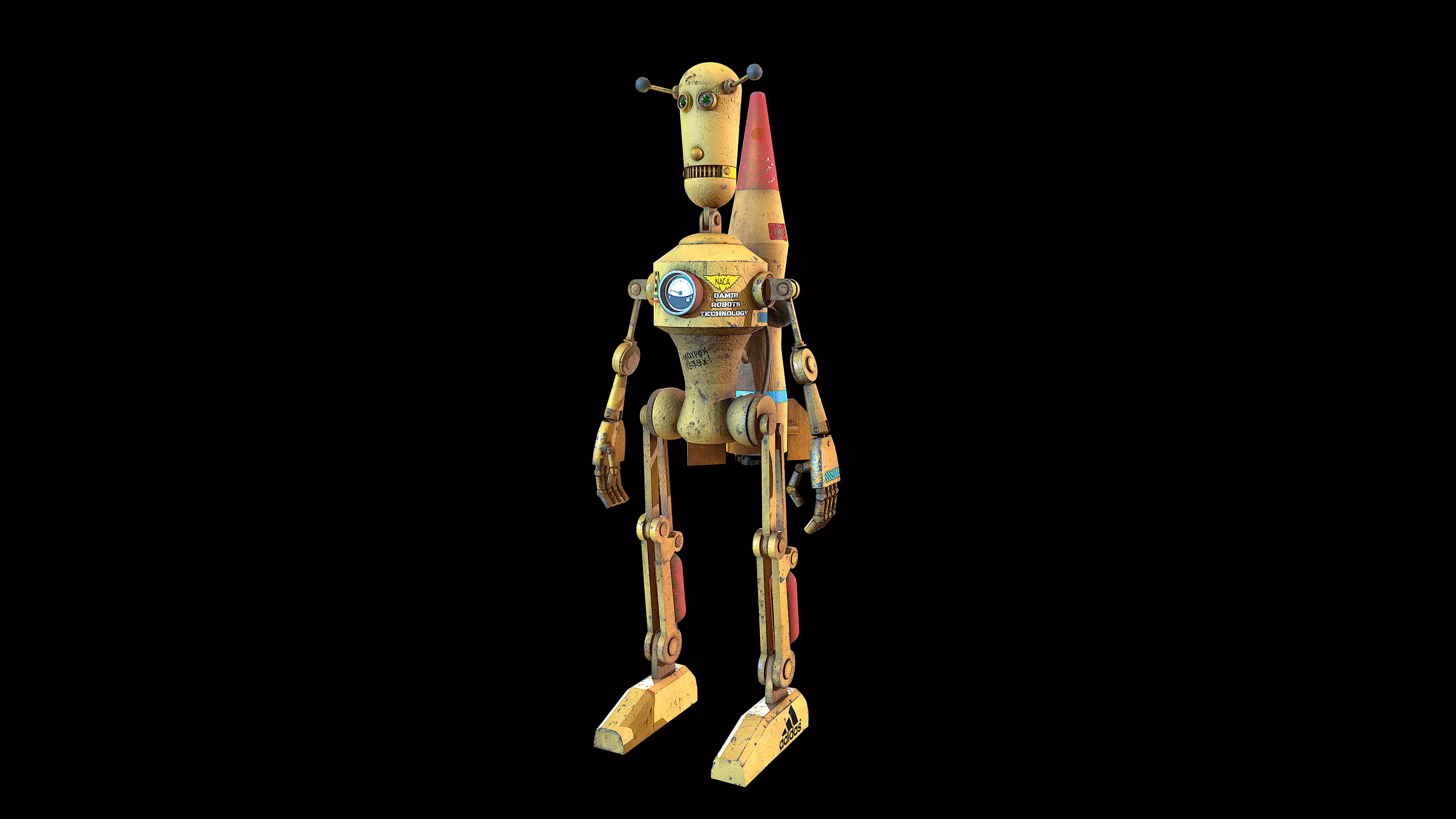 Robot toy rocket from movie star wars Low-poly 3D model_0