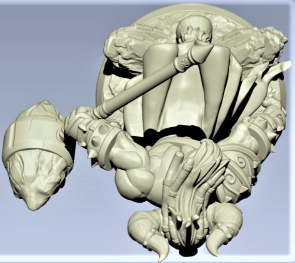 Minotaur demon holding sword 3D print model_6