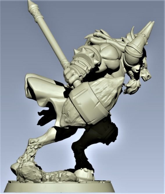 Minotaur demon holding sword 3D print model_5