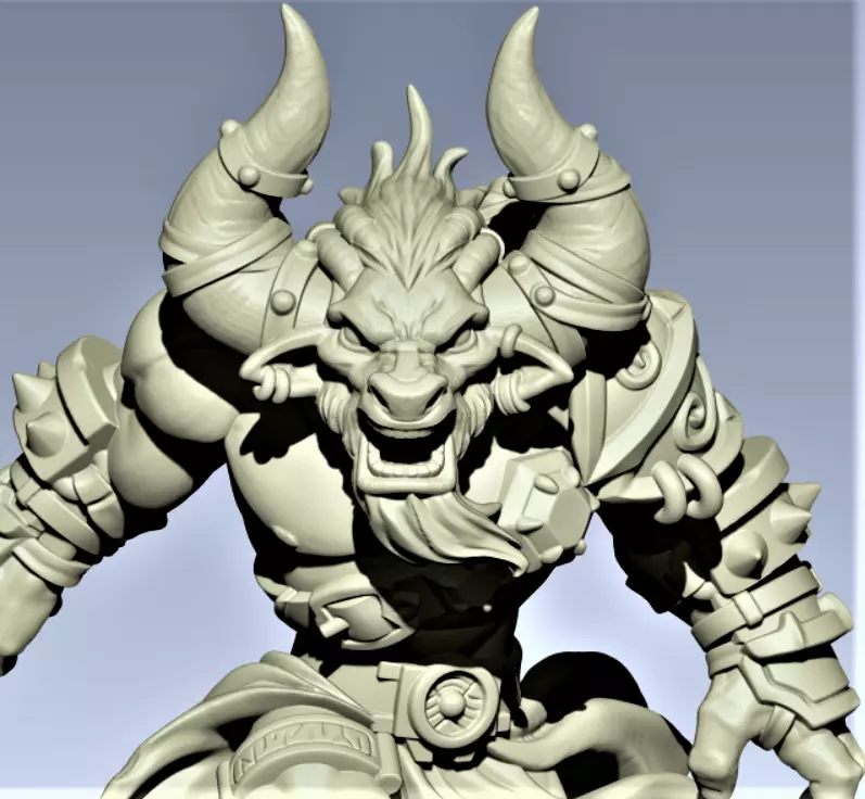 Minotaur demon holding sword 3D print model_0