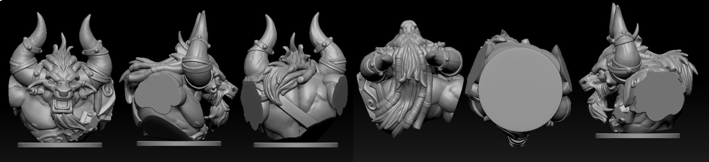 Minotaur demon holding sword 3D print model_1