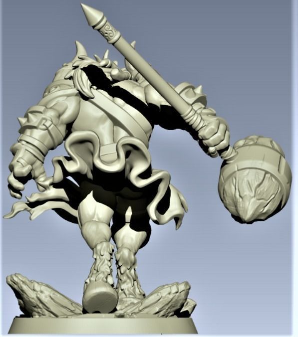 Minotaur demon holding sword 3D print model_4