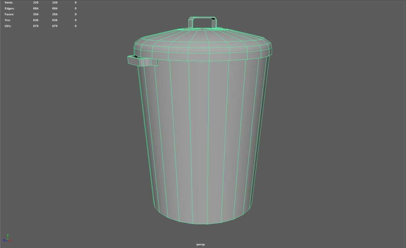 TrashCan trash can Free low-poly 3D model_7