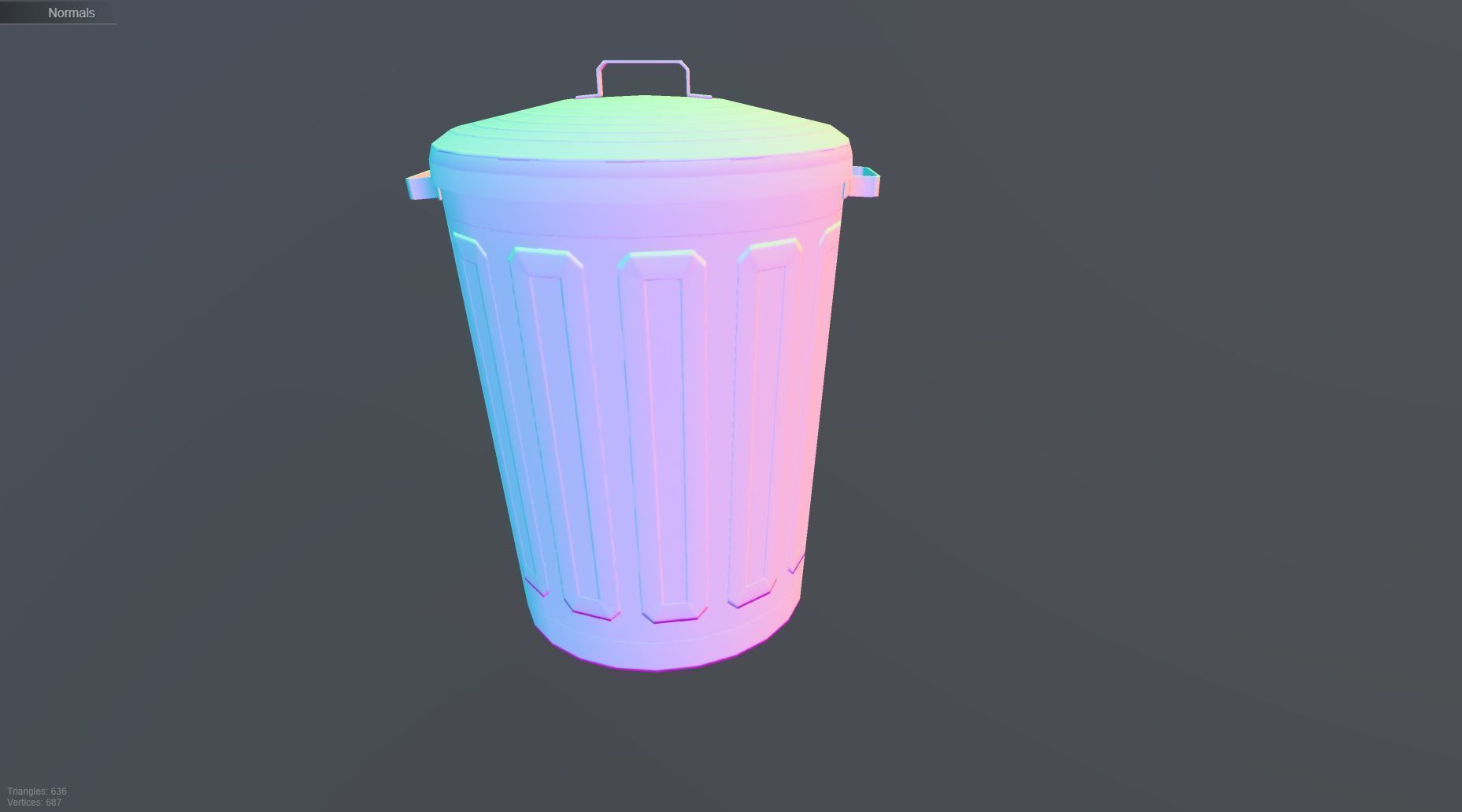 TrashCan trash can Free low-poly 3D model_4