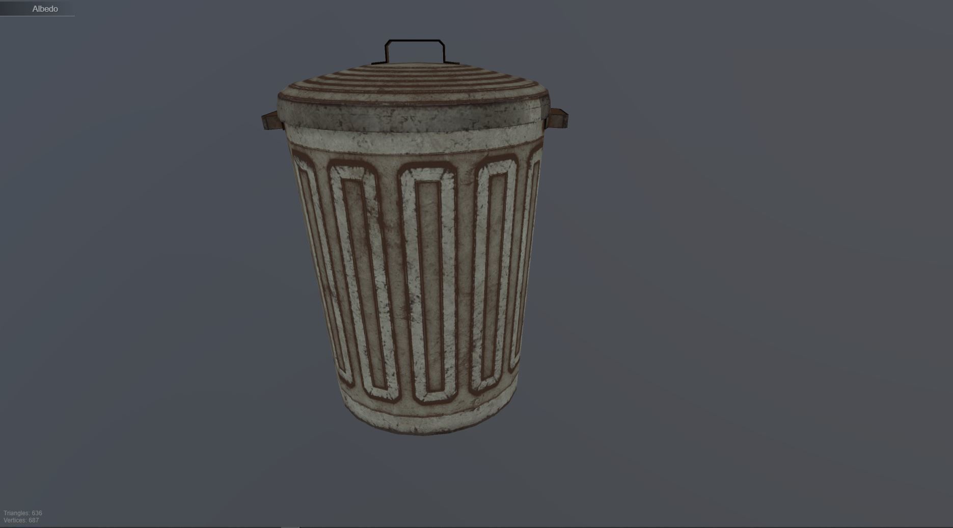 TrashCan trash can Free low-poly 3D model_2