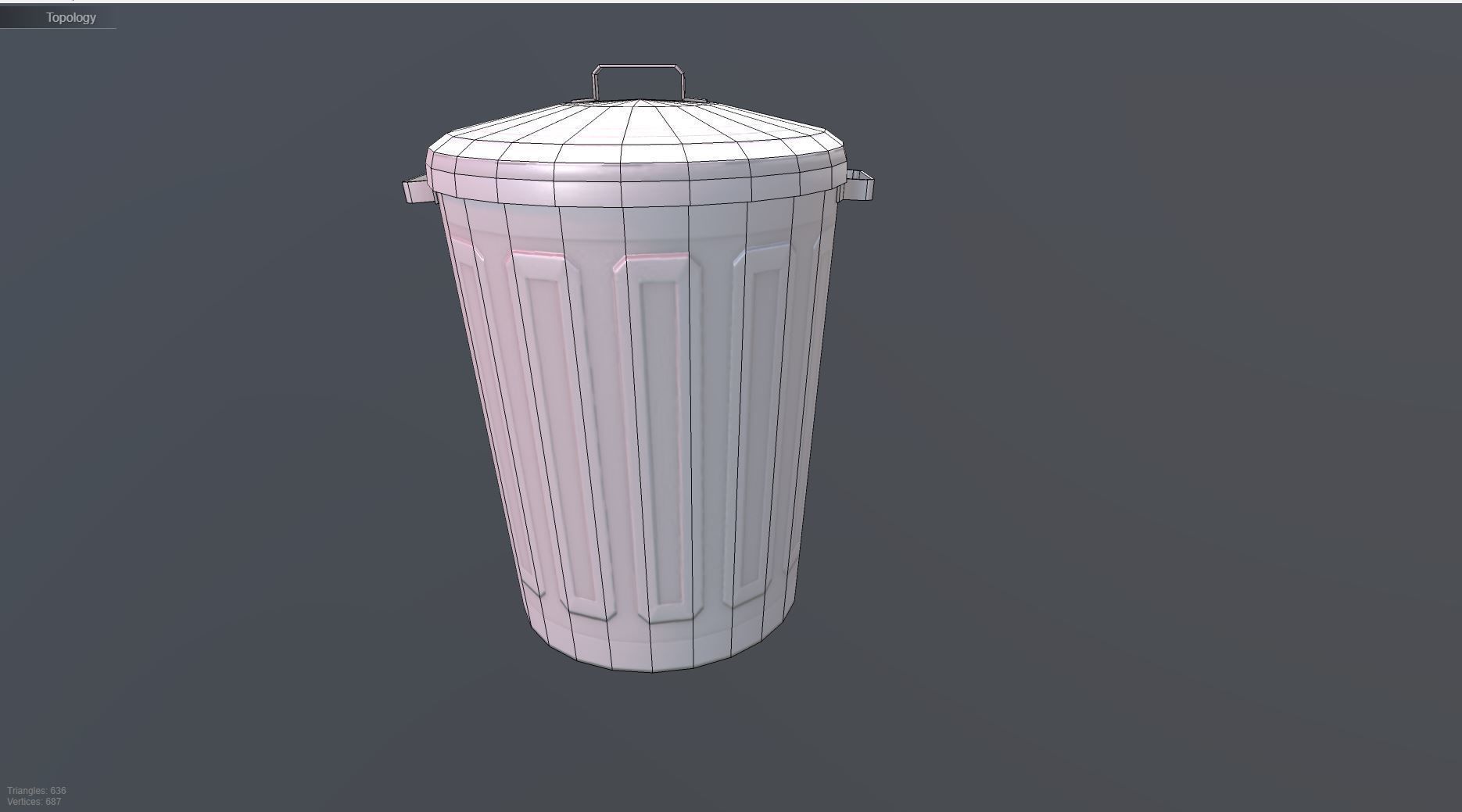 TrashCan trash can Free low-poly 3D model_6
