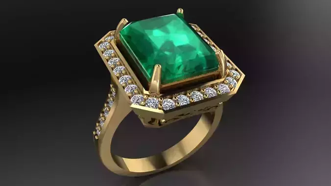 emerald women ring