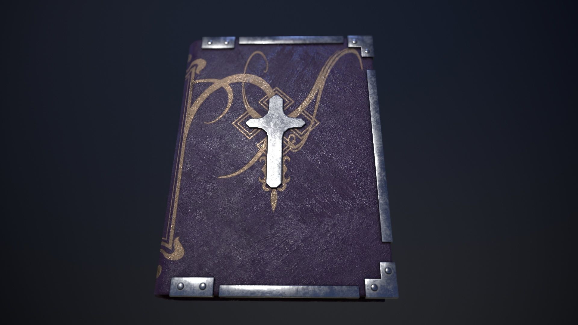 Book with a cross in three versions Low-poly 3D model_7