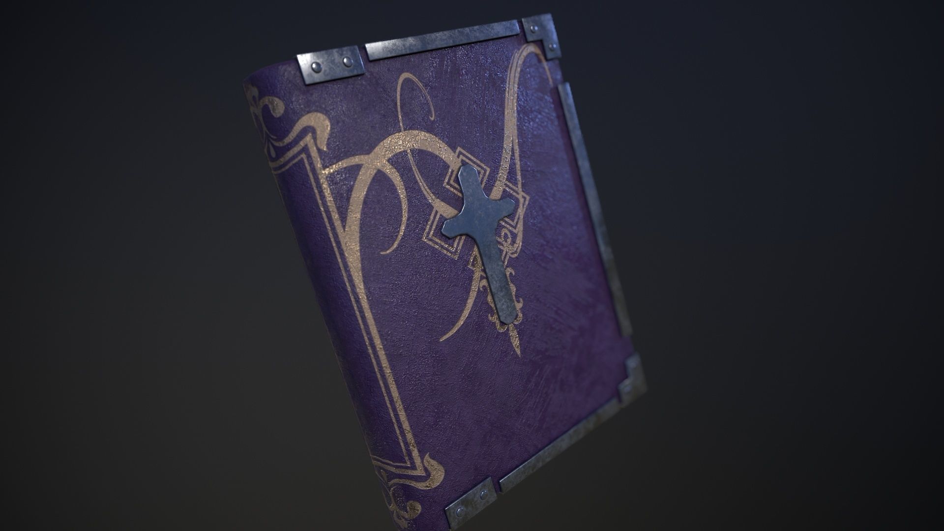 Book with a cross in three versions Low-poly 3D model_6