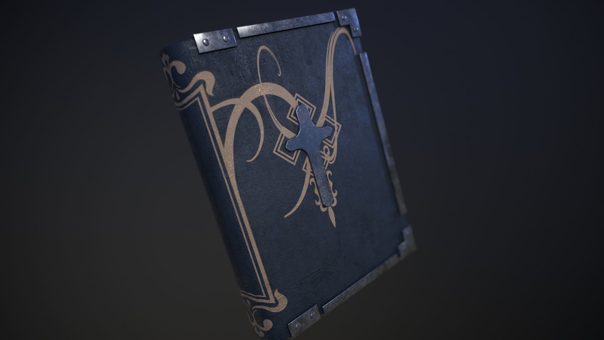 Book with a cross in three versions Low-poly 3D model_5