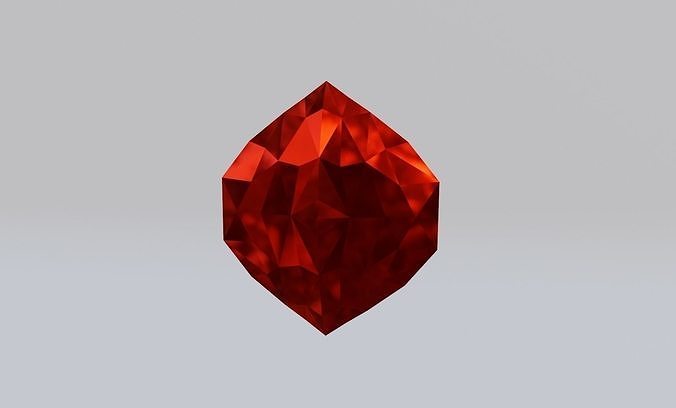 Red Orb or Ruby Low-poly 3D model