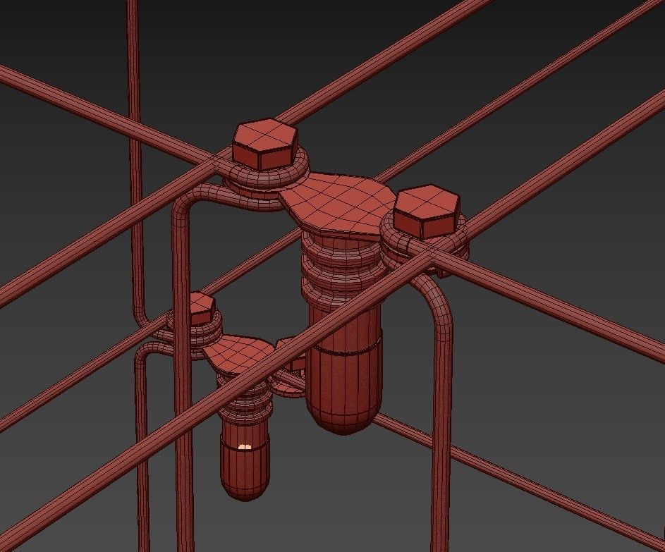 Quasar Universe Square Triple Suspension Lamp 1250 mm 3D model_4