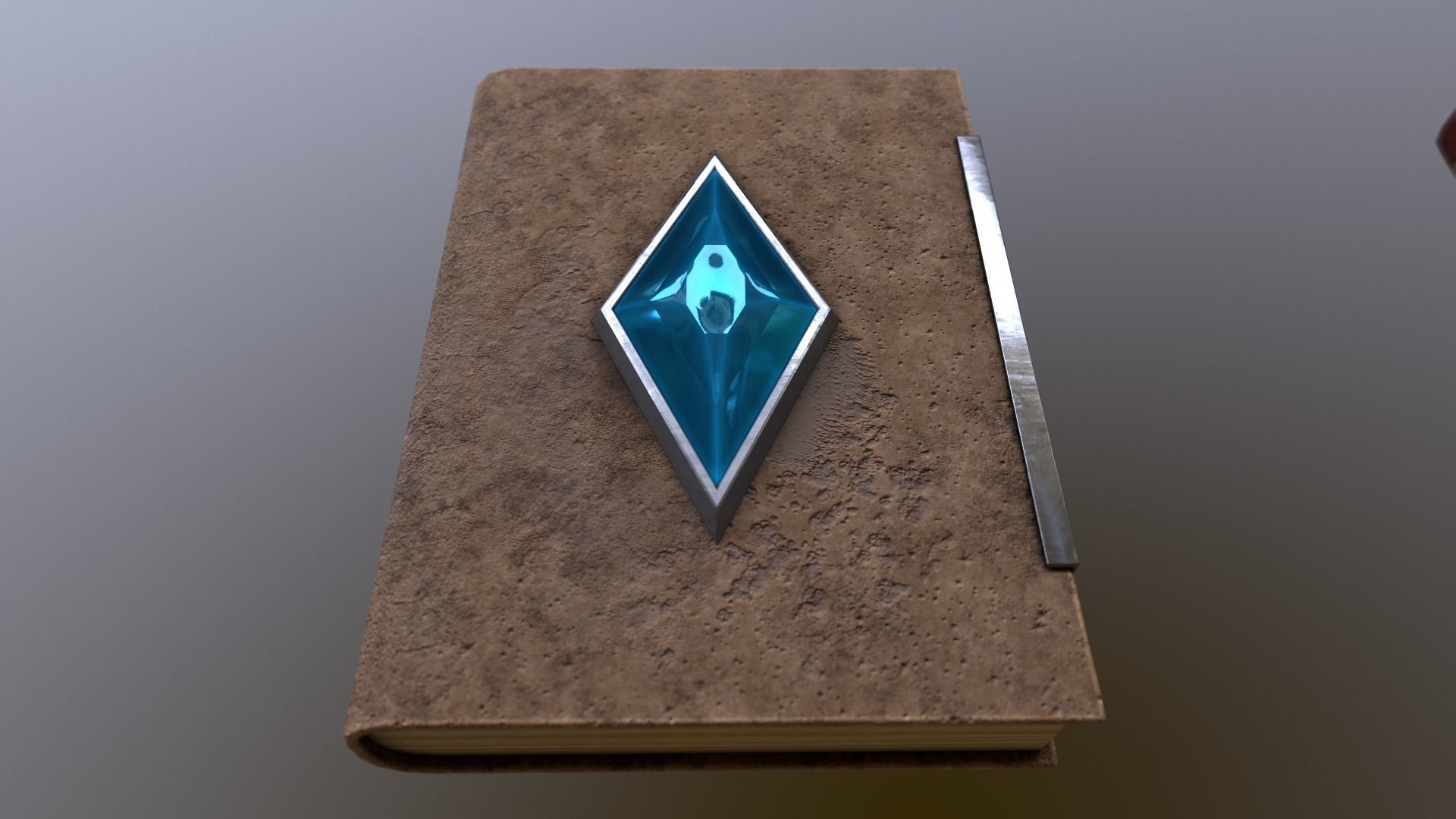 Book with crystal in three versions Low-poly 3D model_3