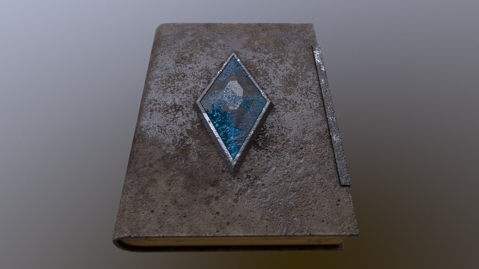 Book with crystal in three versions Low-poly 3D model_2