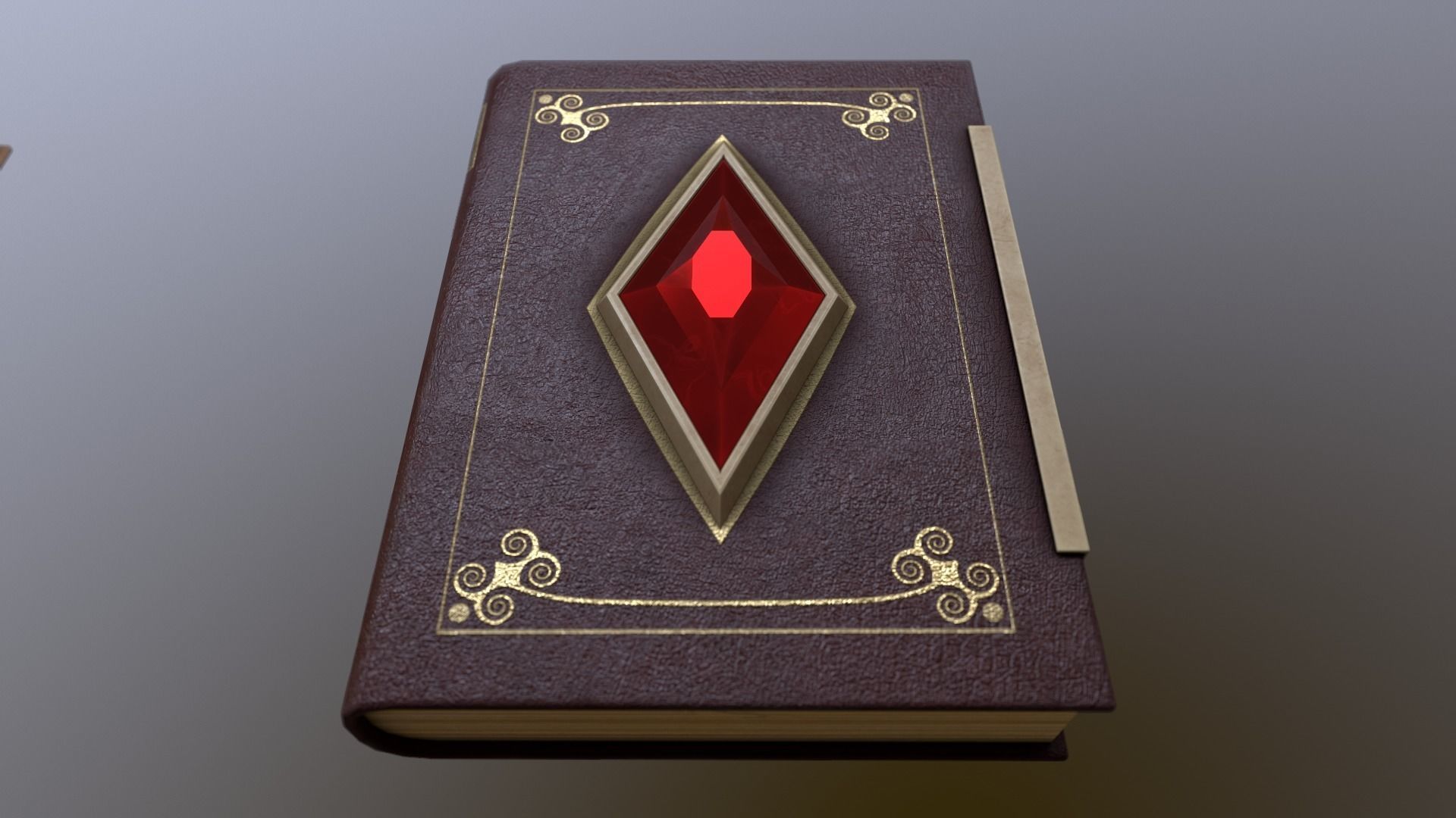 Book with crystal in three versions Low-poly 3D model_6