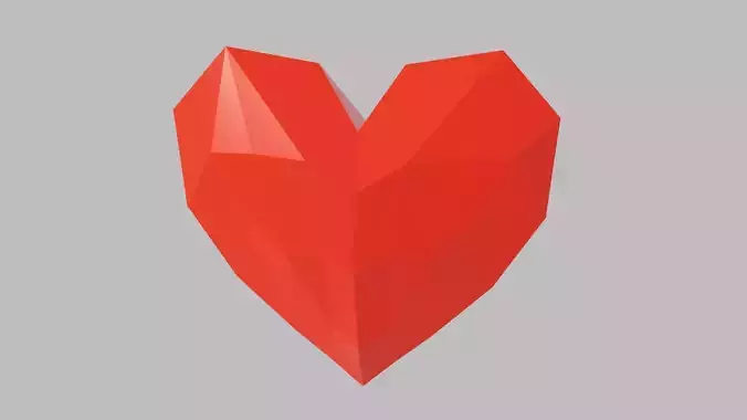 Low poly heart polygonal