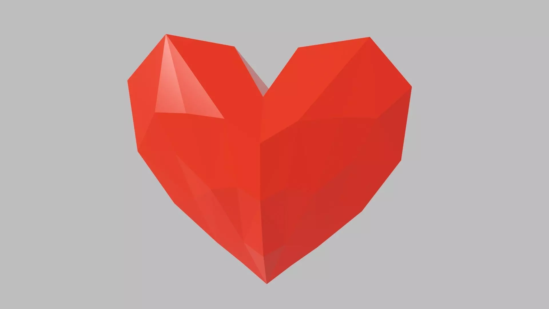 Low poly heart polygonal Low-poly 3D model_0
