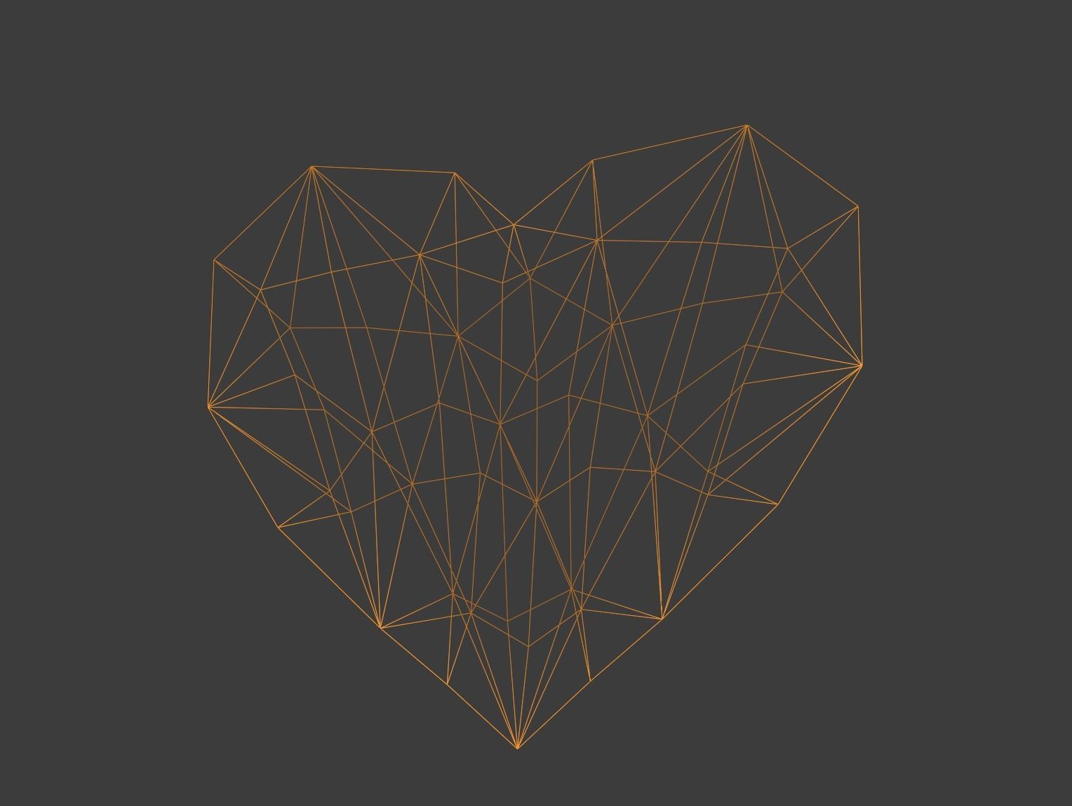 Low poly heart polygonal Low-poly 3D model_5