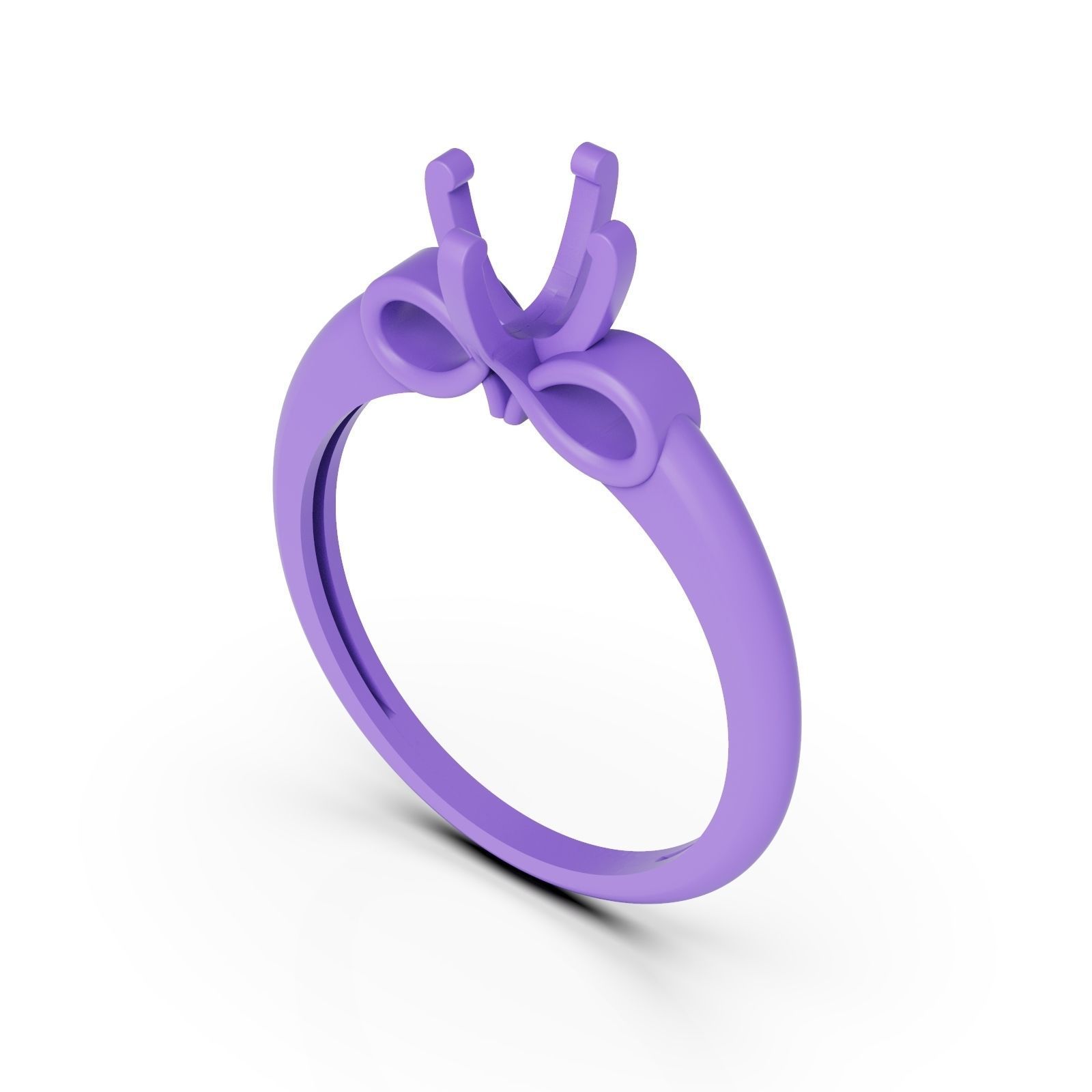 Solitaire ring H 3D print model_2