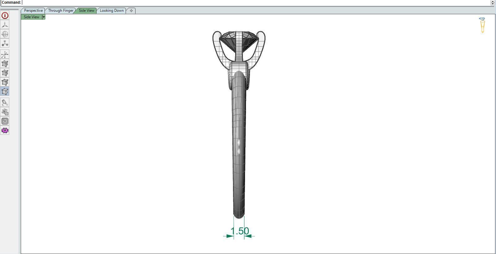 Solitaire ring H 3D print model_10