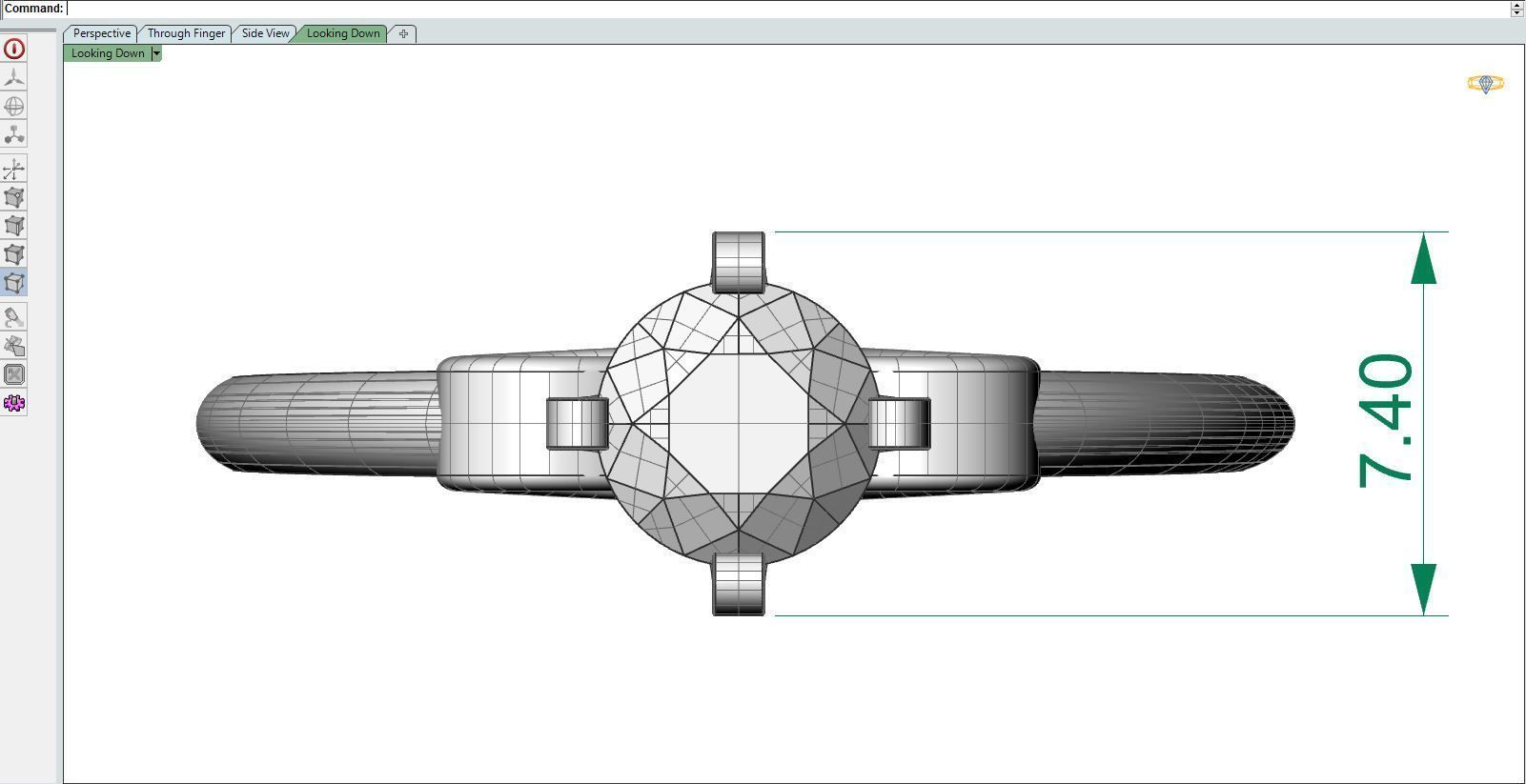 Solitaire ring H 3D print model_8