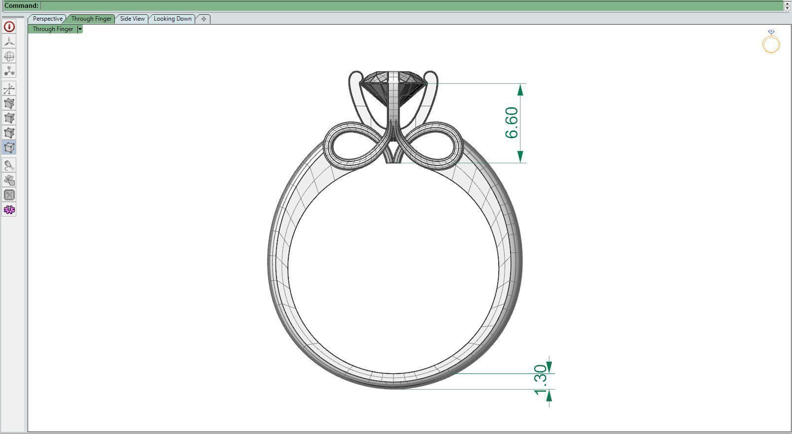 Solitaire ring H 3D print model_9
