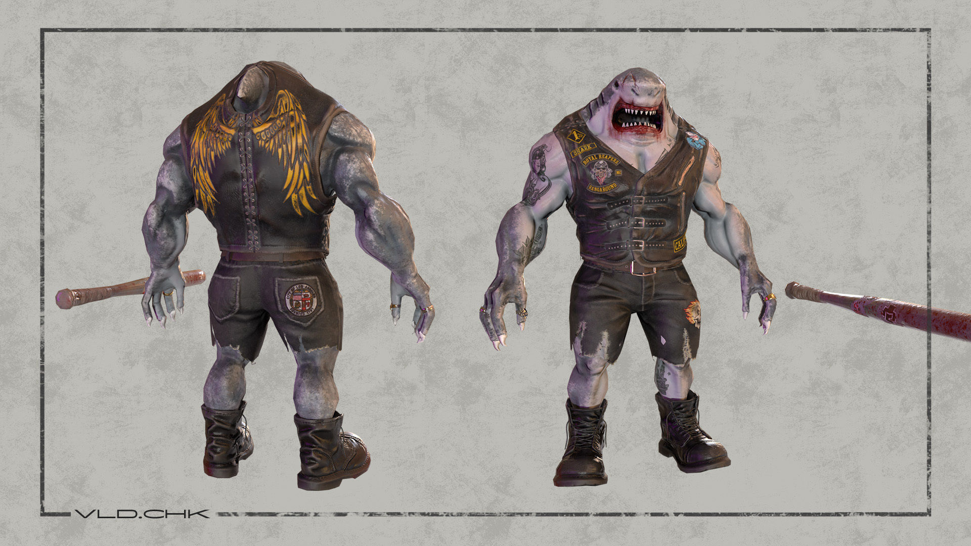 SharkBiker unreal engine unity Low-poly 3D model_3