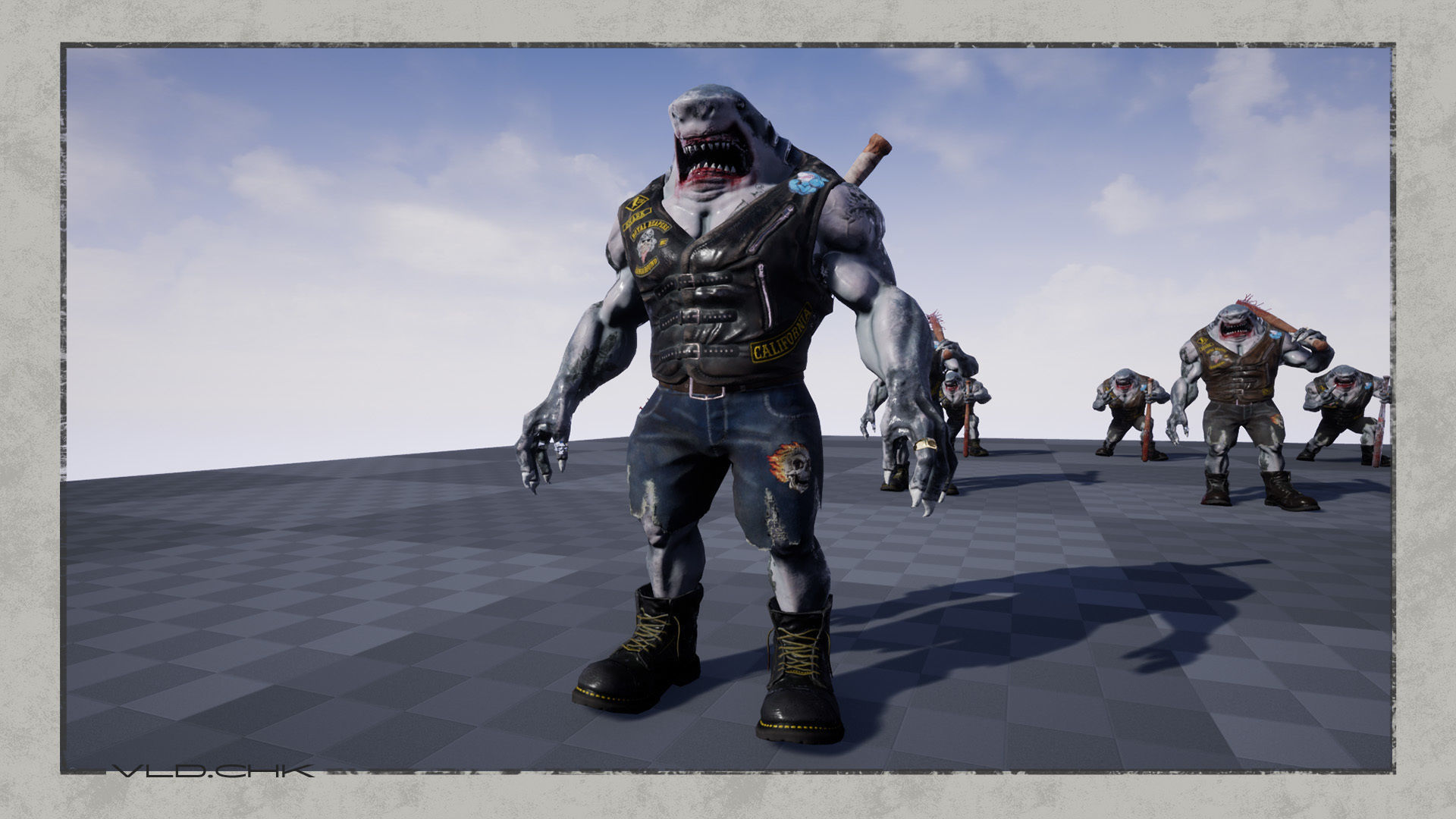 SharkBiker unreal engine unity Low-poly 3D model_8