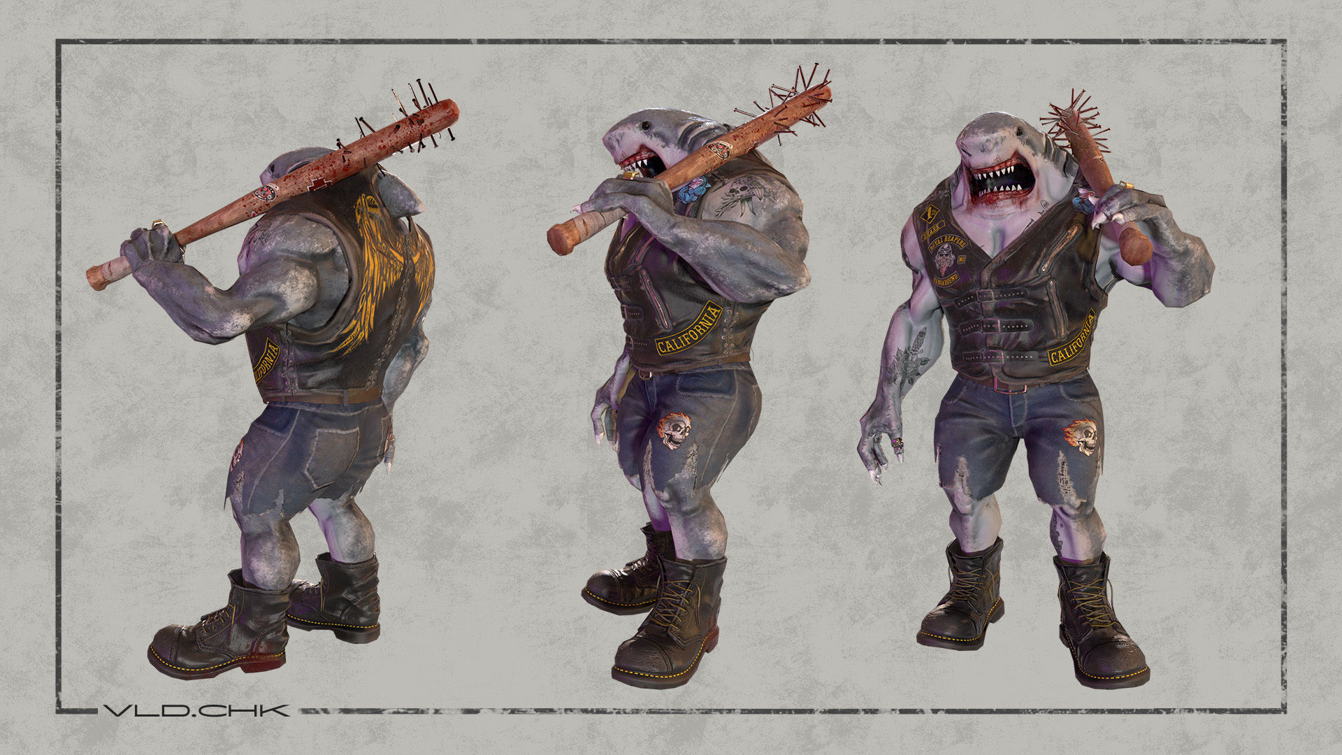 SharkBiker unreal engine unity Low-poly 3D model_5