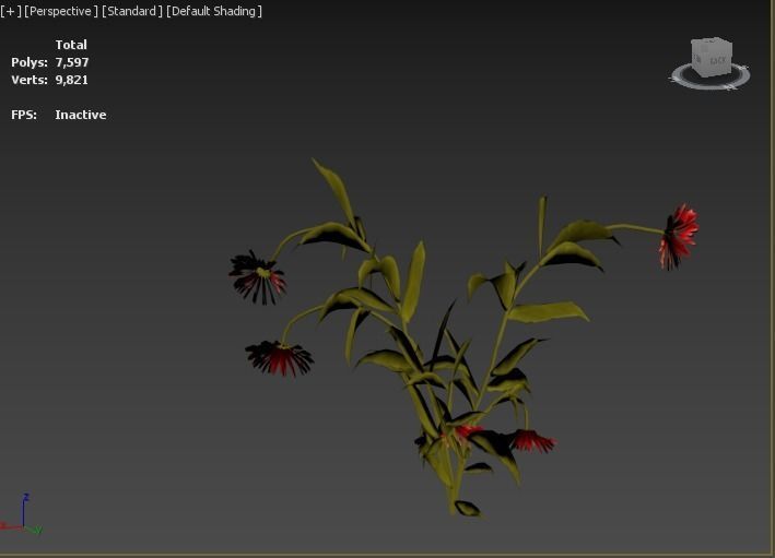 The thirsty flower Low-poly 3D model_4