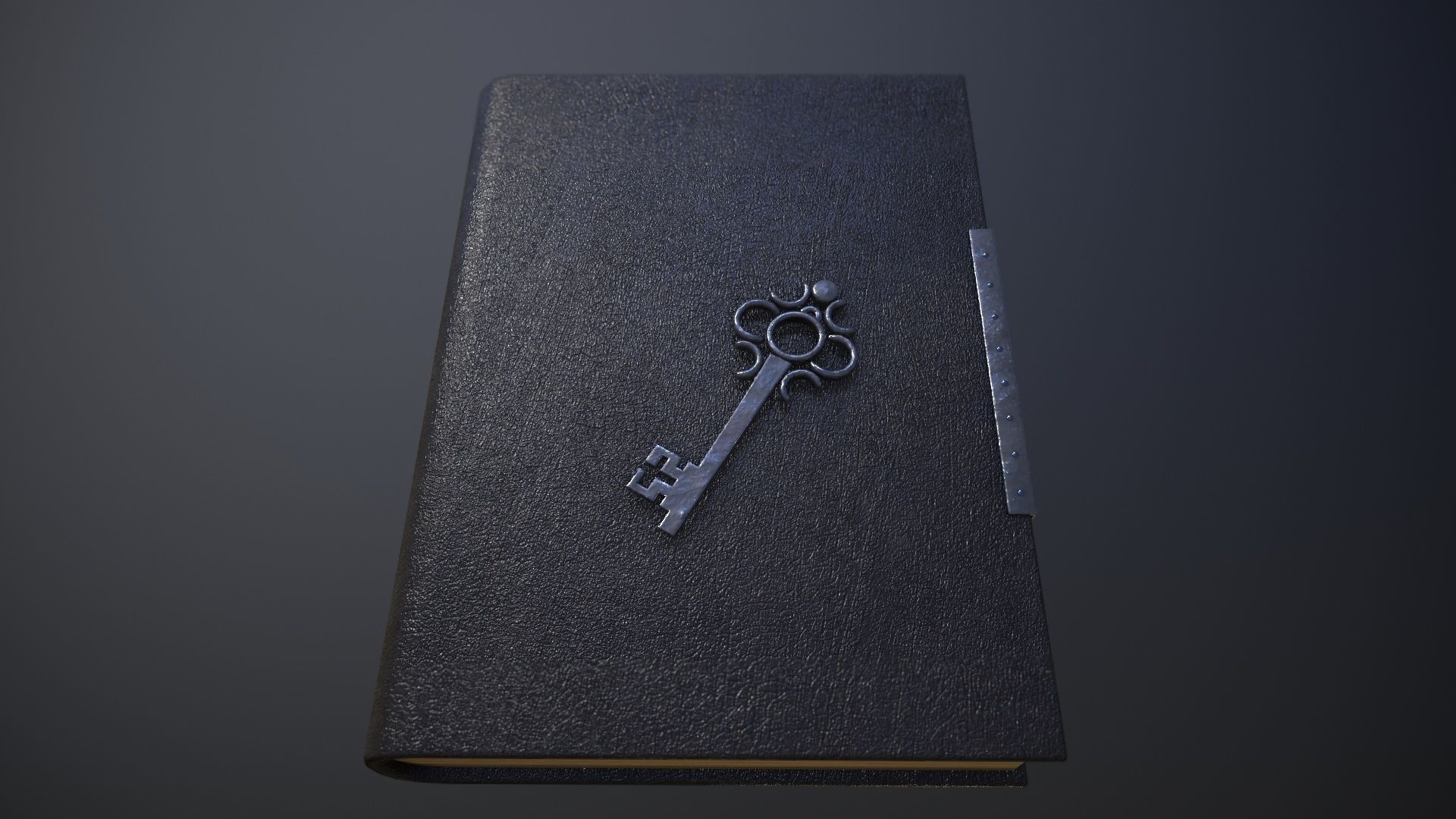 Book with key in three versions Low-poly 3D model_2