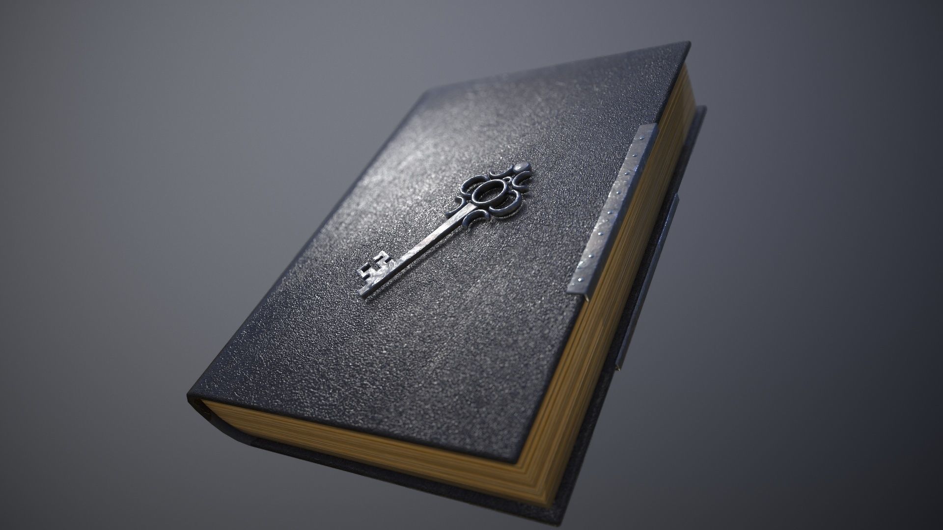 Book with key in three versions Low-poly 3D model_5