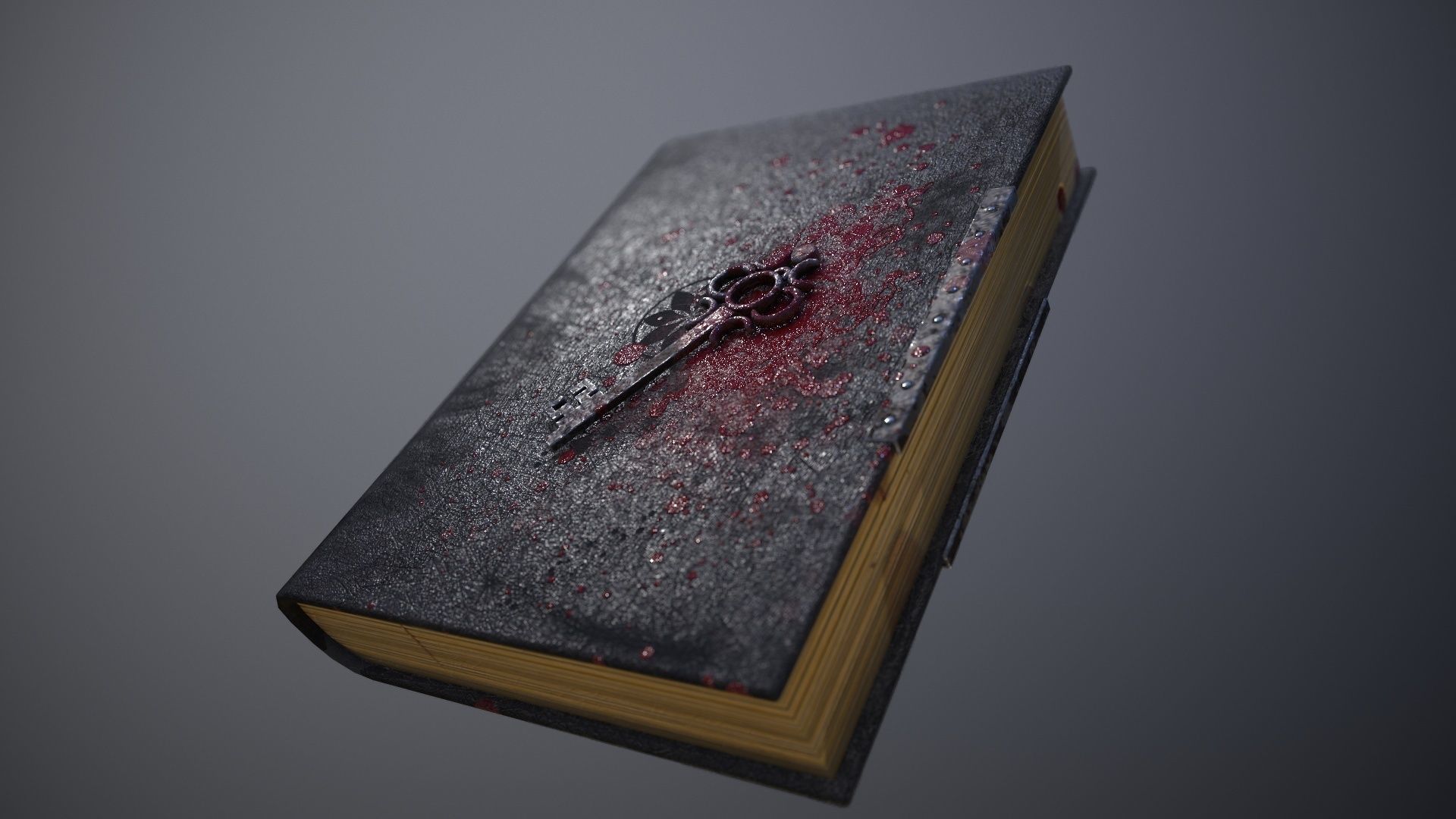 Book with key in three versions Low-poly 3D model_7