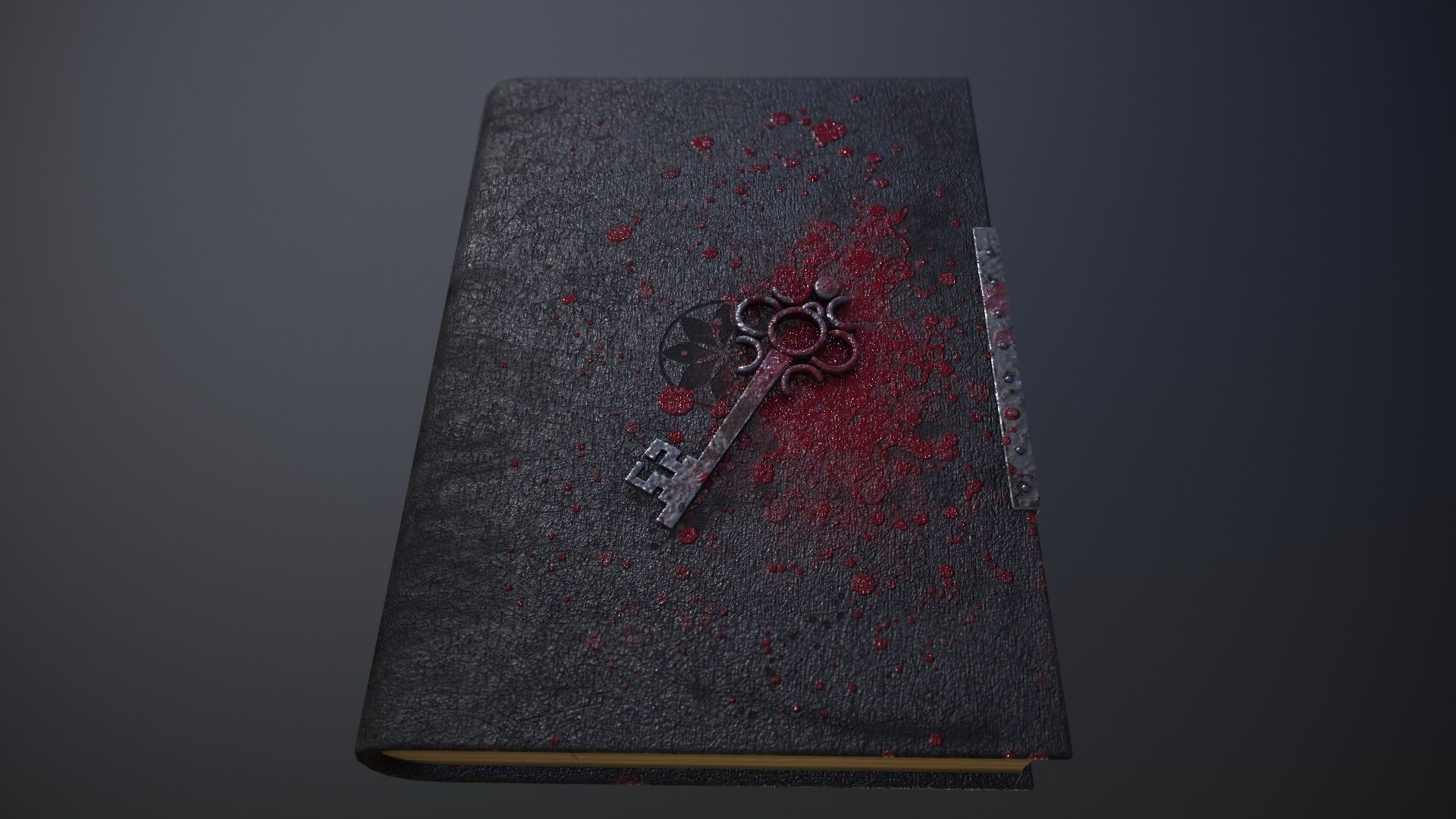 Book with key in three versions Low-poly 3D model_4