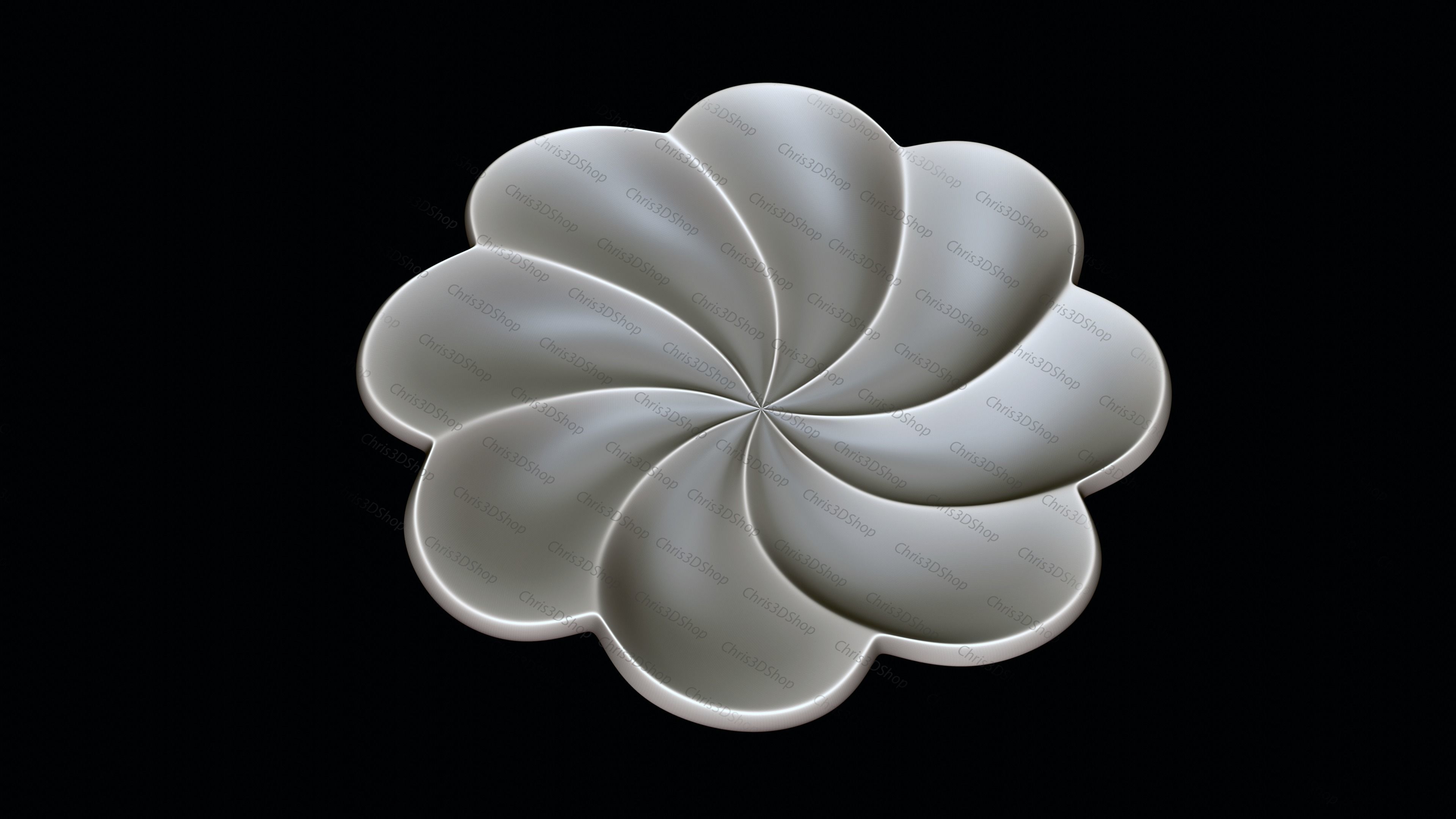 Flower Tray  Plate V4 - 3D STL Model for CNC Routers 3D model_1