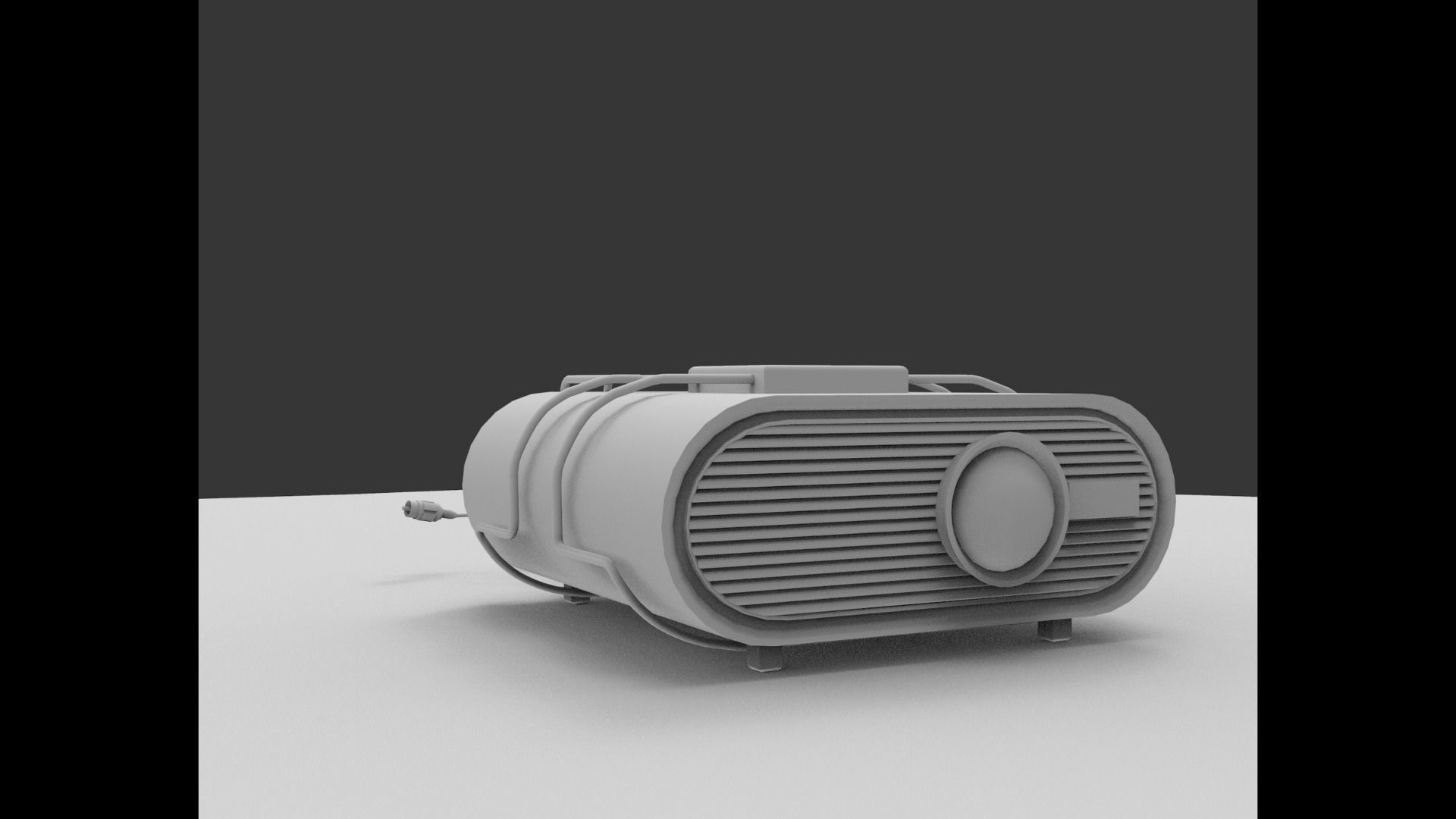 Projector portable radio with wires Low-poly 3D model_12