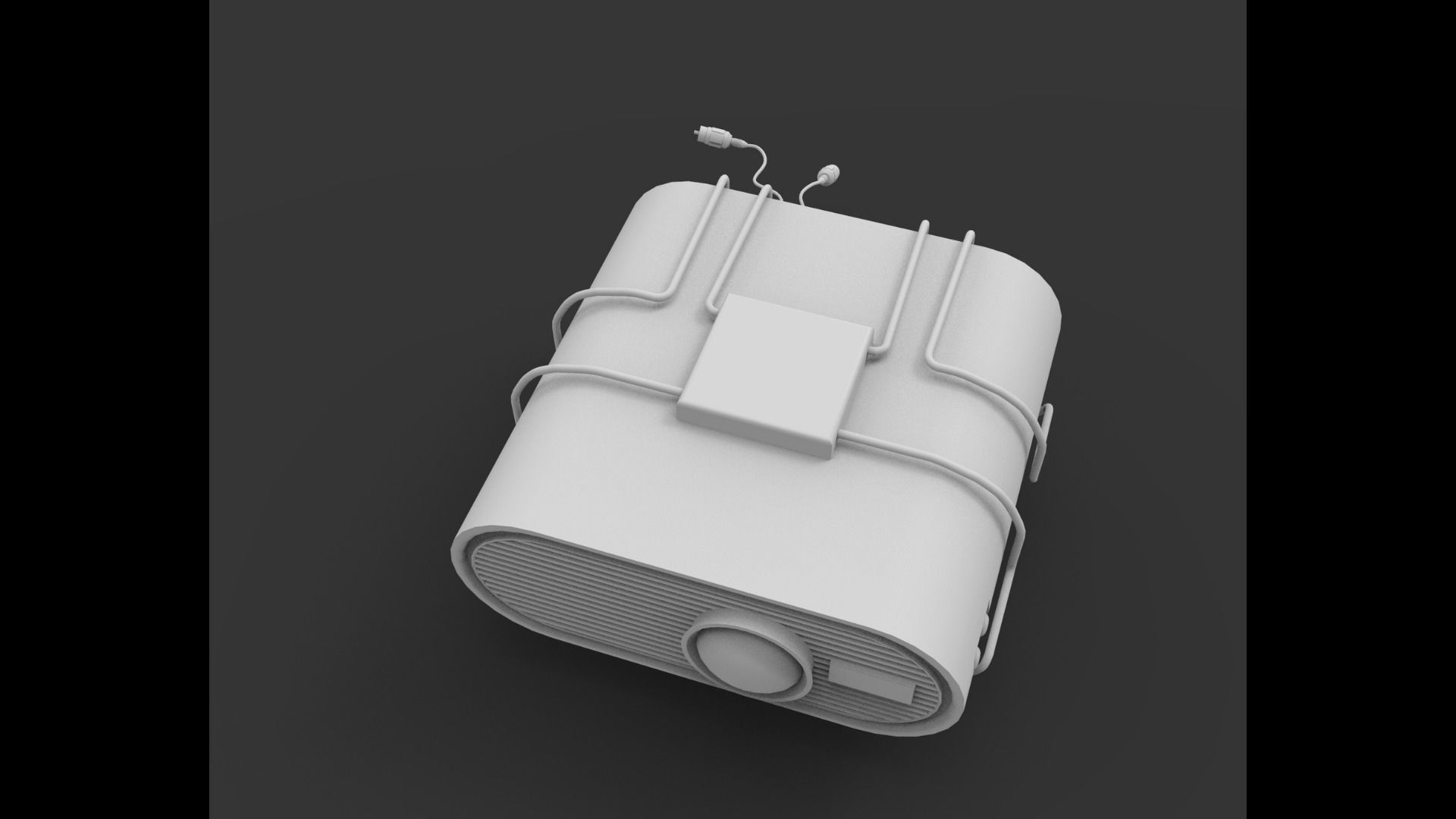 Projector portable radio with wires Low-poly 3D model_10