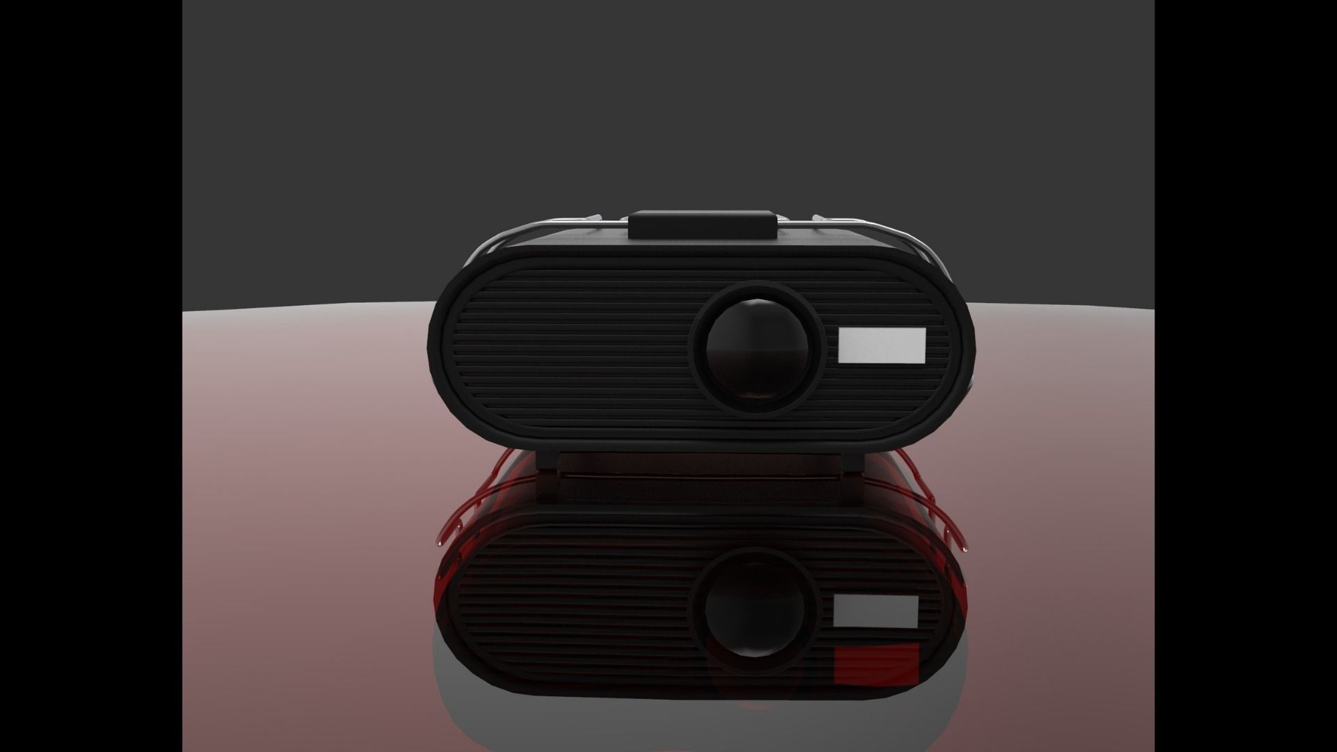 Projector portable radio with wires Low-poly 3D model_3