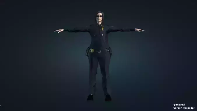 Fully rigged female police officer