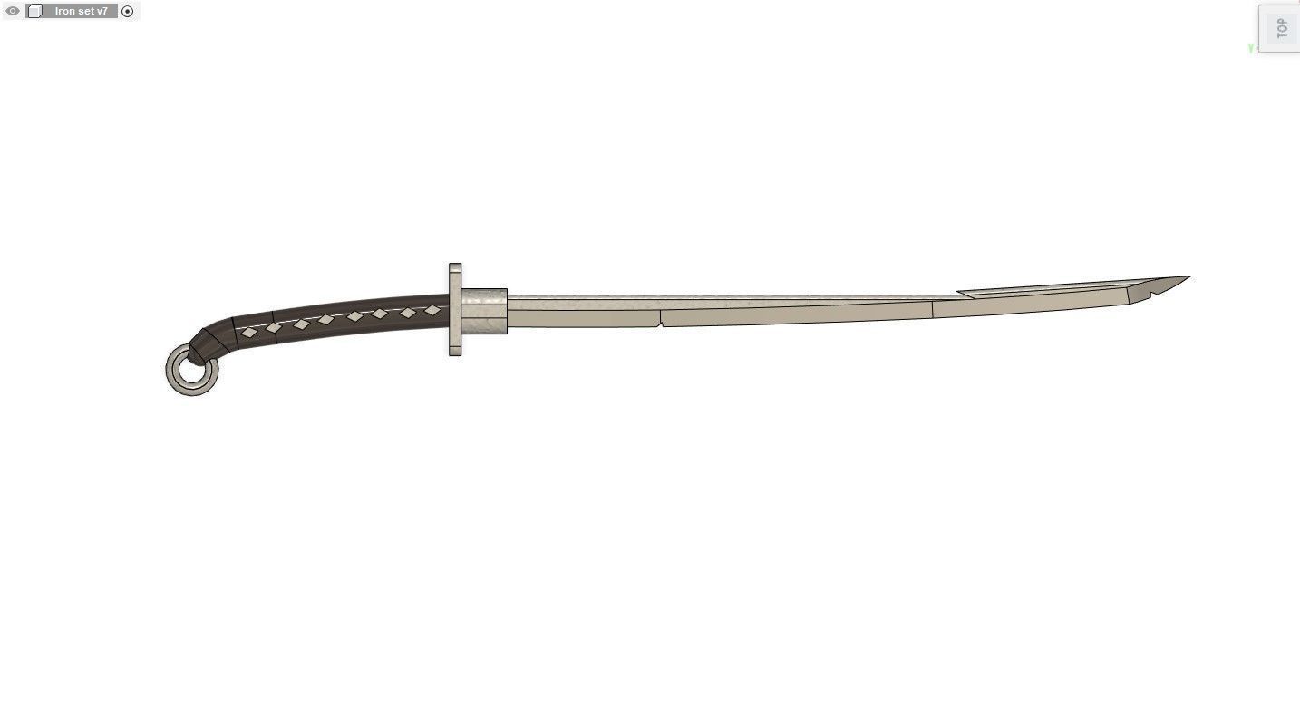 Iron Curved GreatSword 3D print model_1