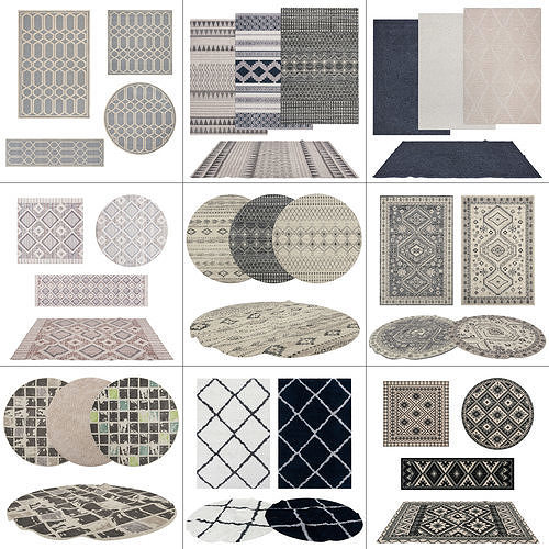 9 in 1 Rug Collection No 22 Low-poly 3D model