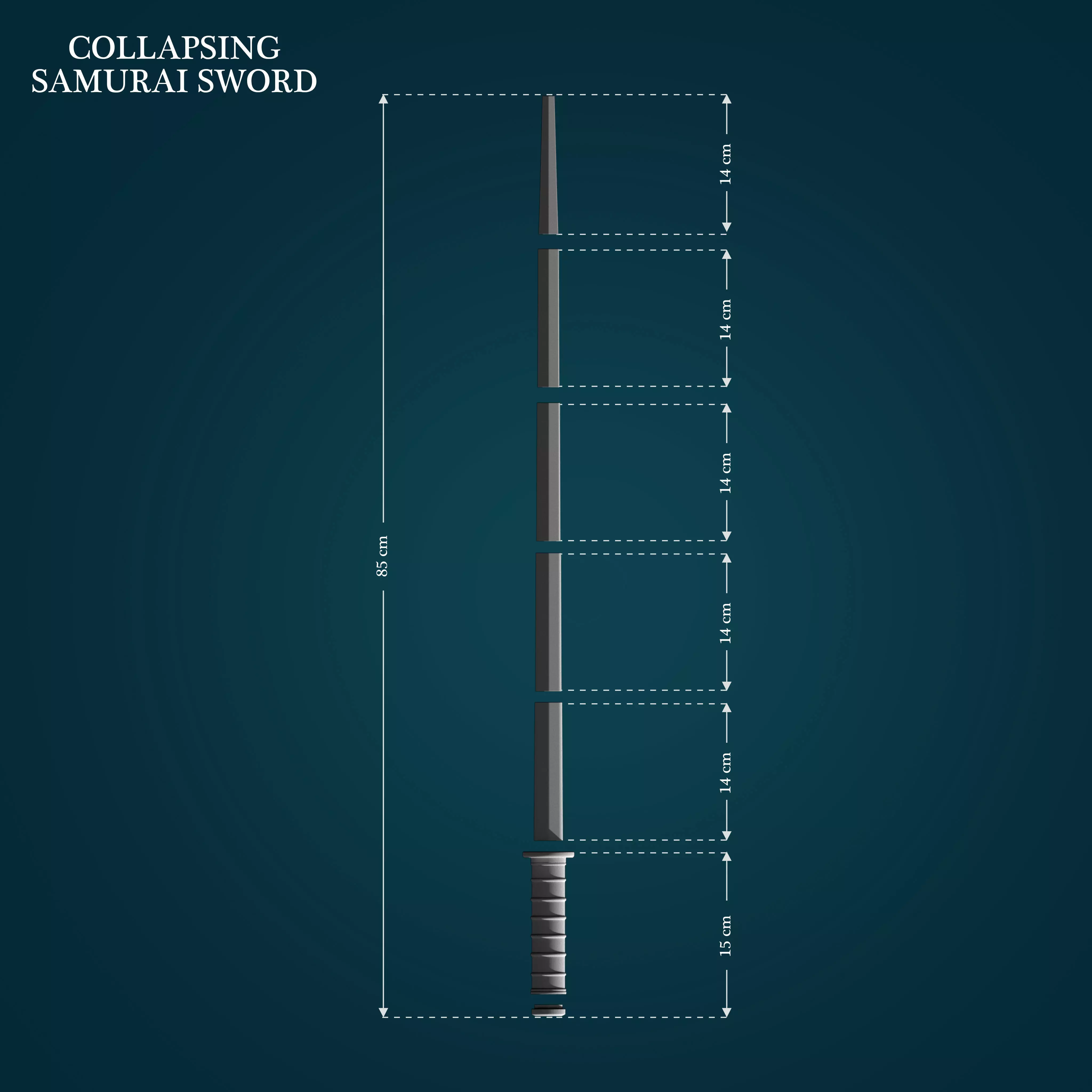 Collapsing Samurai Sword 3D print model_0